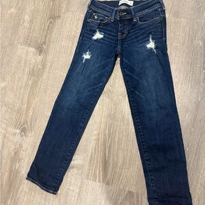 Abercrombie Kids Dark Blue Distressed Jeans 12 slim